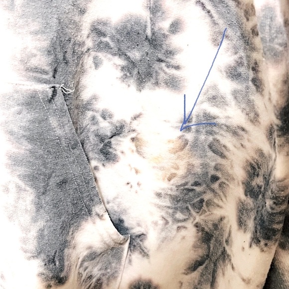 Bowery Supply Co. Tie Dye DAYDREAMER Hooded Gray White Sweatshirt Hoodie - Picture 6 of 11